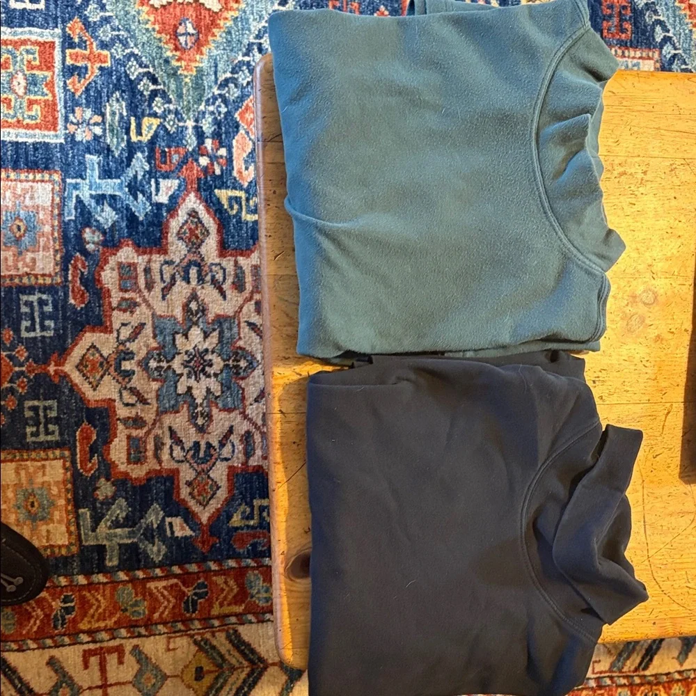 Lands' End and Eddie Bauer Olive Green Pullover Hoodie - Picture 3 of 3